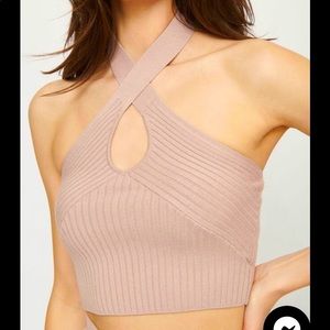 Keyhole- Front Knit Halter Top